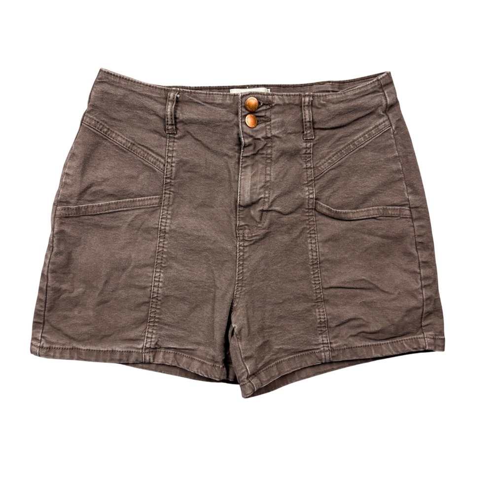 Universal Thread High Rise Midi Shorts Brown Stretch Utility Women 6/28